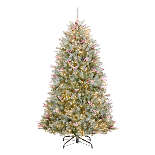 ft. Pre-Lit Flocked Dunhill® Fir Full Artificial Christmas Tree